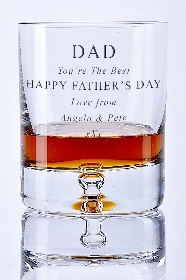 Bubble-Base Whisky Glass Happy Father's Day Gift Boxed