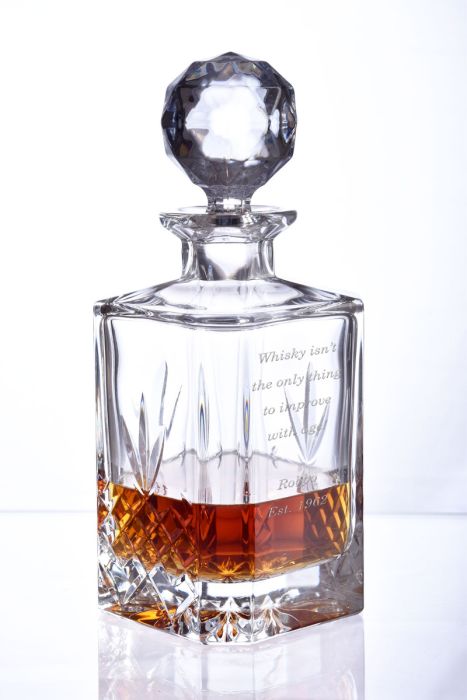 Personalised Buckingham Crystal Square Whisky Decanter