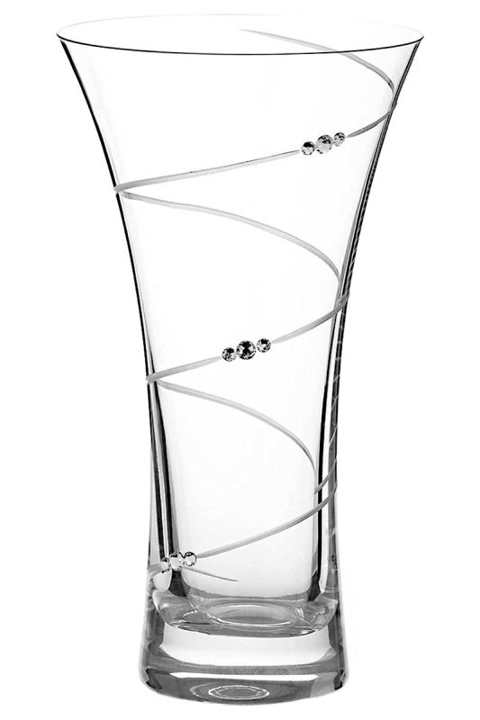 Small Trumpet Vase, Diamante, 21.5cm, Swarovski® Crystals | Gift Boxed
