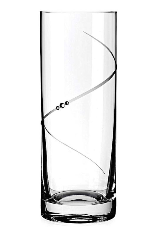 Cylinder Vase | Silhouette Design Adorned with Swarovski® Crystals, 25cm