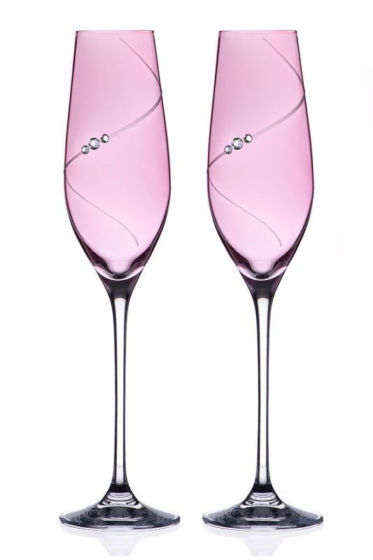 Pink Silhouette Champagne Flute Pair | Swarovski Elements
