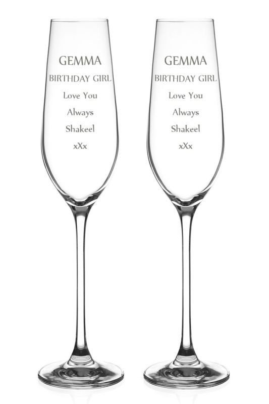 Celebration Champagne Glasses | Engraved With Your Best Wishes
