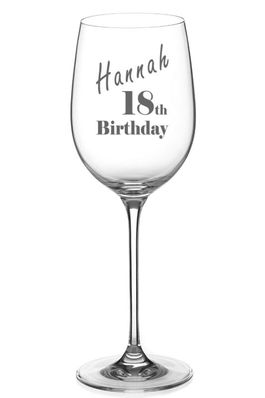 Celebrate with this Engraved 18th Birthday Wine Glass | Personalise with Name