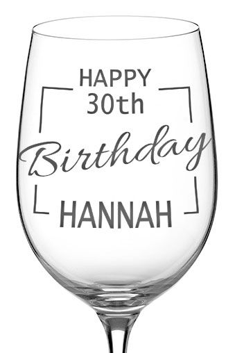 Engraved Happy Birthday Wine Glass Personalised with Age & Name