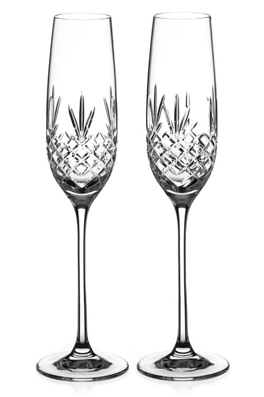 Buckingham Crystal Champagne Glass Pair | Gift Boxed