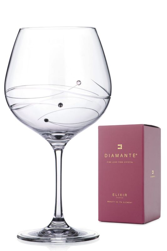 Diamante Spiral Gin Glass, Gift Boxed