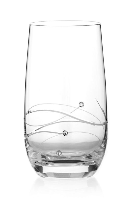 Diamante Highball Tumbler Glass for Gin & Mixers | Satin Boxed Gift