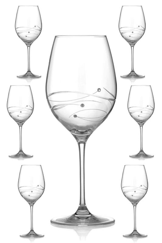 Spiral Wine Goblets With Swarovski® Crystals - Set of 6
