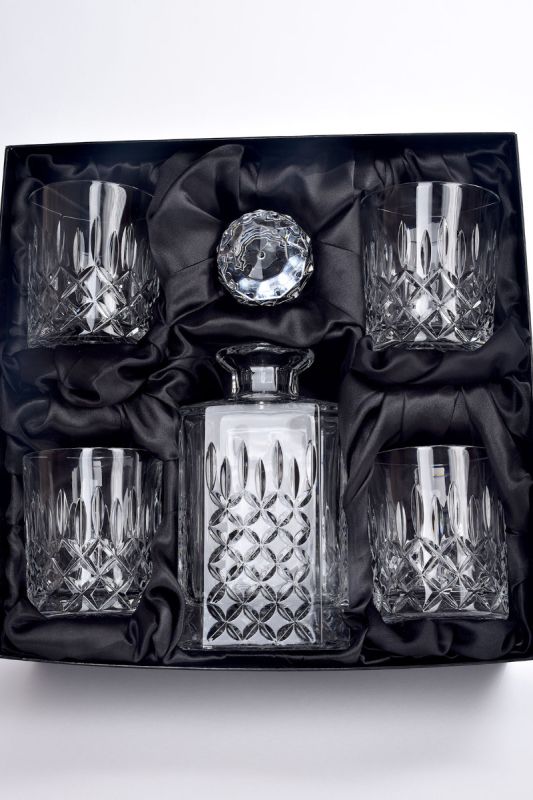 Admiralty Crystal 5-Piece Whisky Decanter Set 