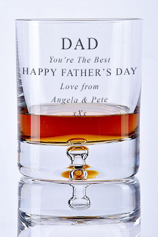 Bubble-Base Whisky Glass | Happy Father's Day | Gift Boxed