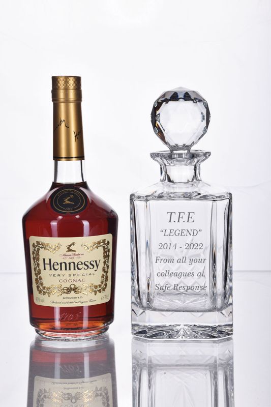 Crystal Brandy Decanter & Hennessy Brandy Gift Set