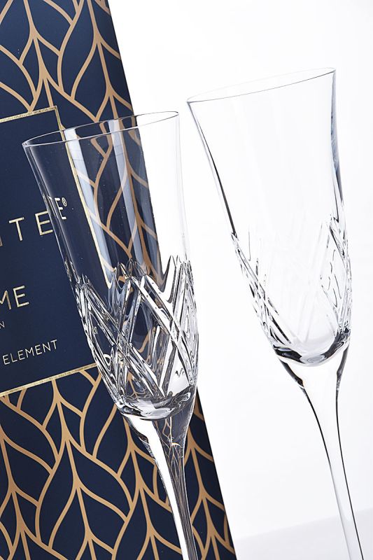 Diamante Deco Champagne Flutes | Presentation Boxed Pair