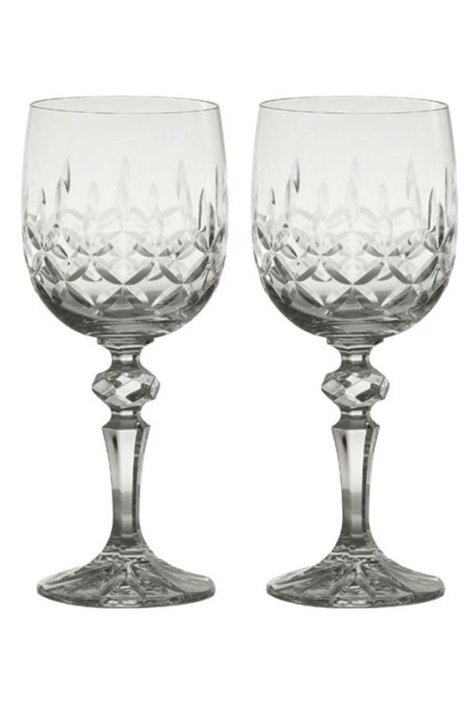 Set of 2 Admiralty Crystal Wine Goblets, Gift Boxed