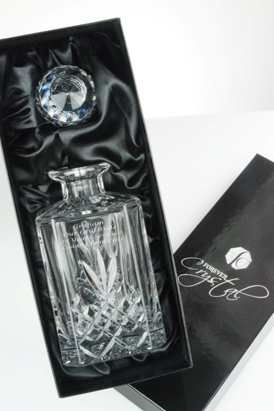 Engraved Brandy Decanter | Buckingham Crystal, Presentation Boxed Gift