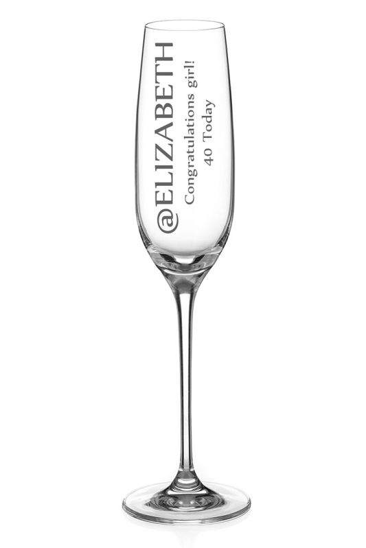 Personalised Champagne Flute | Engraved Twitter Motif, Gift Boxed