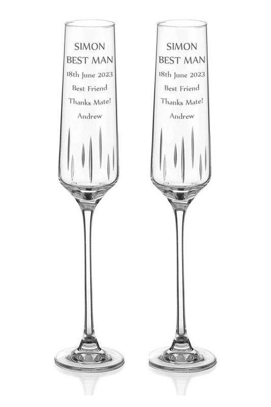 Personalised Champagne Glasses | Contemporary Design, Gift Boxed
