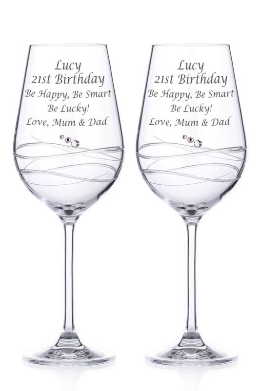Engraved Crystal Red Wine Glasses | Modena