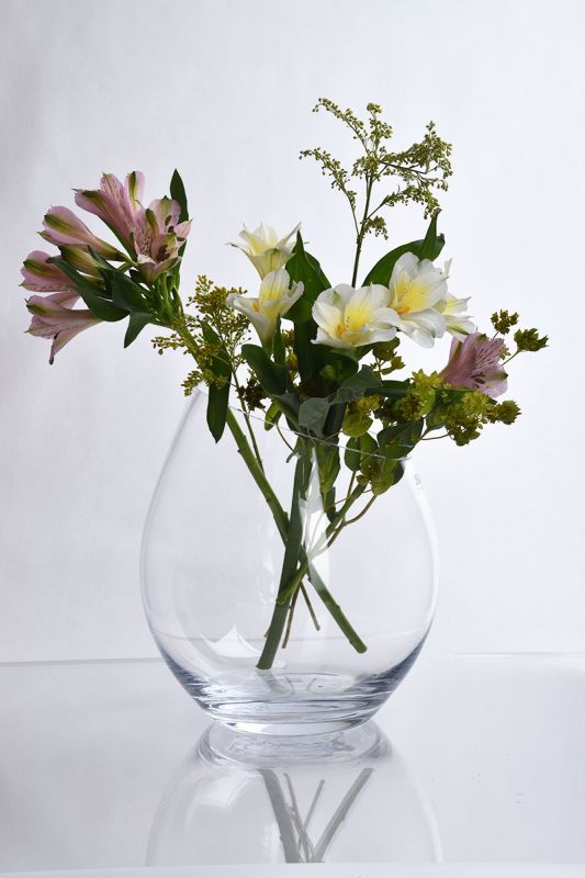 LSA Vase, Round With Inclined Rim, 24cm Tall, Gift Boxed