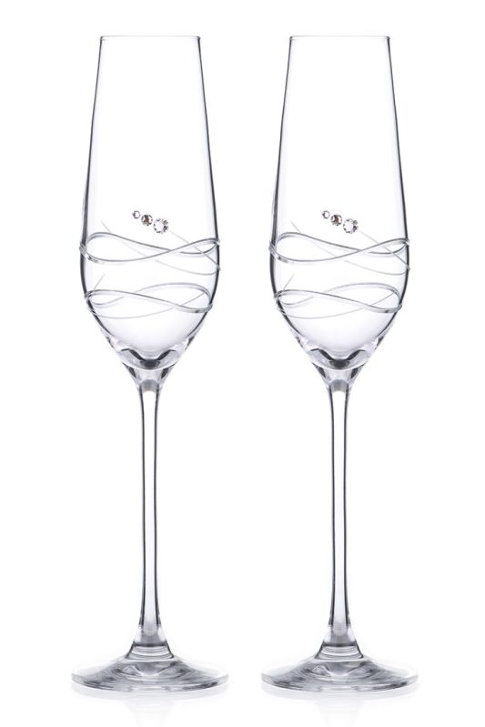 Diamante Modena Champagne Flutes | Gift Boxed Pair
