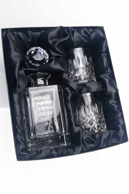 Personalised Admiralty Crystal 3-Piece Spirit Decanter Set