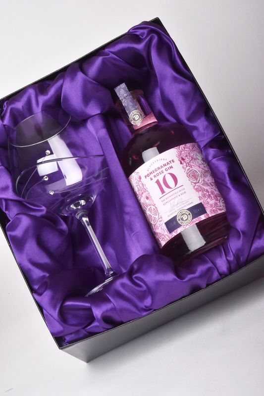 Personalised Diamante Spiral Gin Glass & Blackfriars Presentation Gift Set