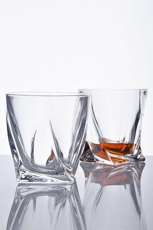 Quadro Crystal Spirit Tumblers | Whiskey & Brandy | Gift Boxed