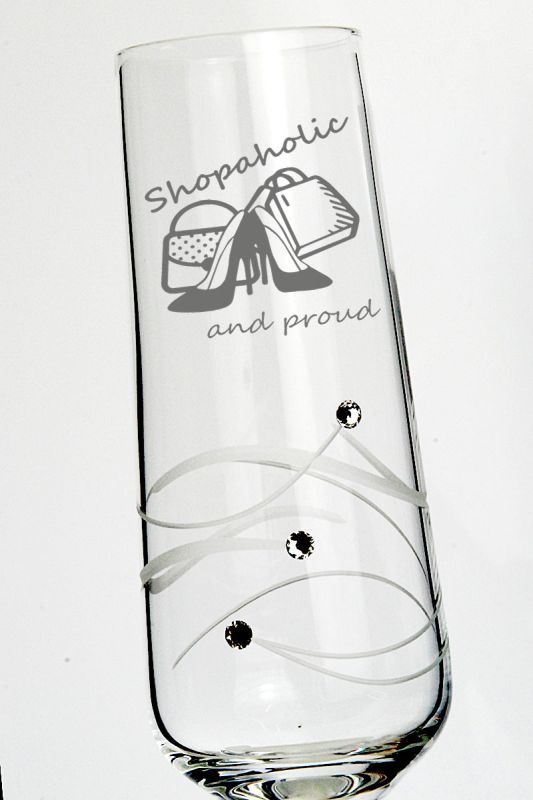 Shopaholic Champagne Glass | Shopaholic and Proud