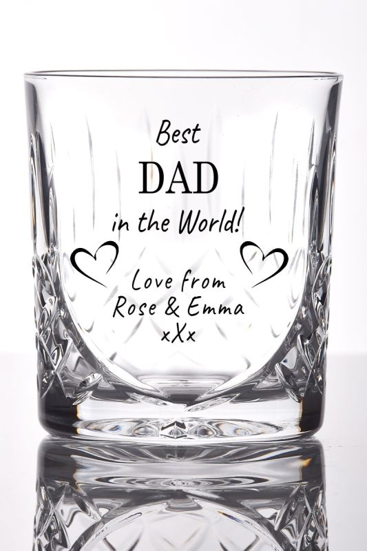 Engraved Whisky Glass | Best Dad in the World Motif